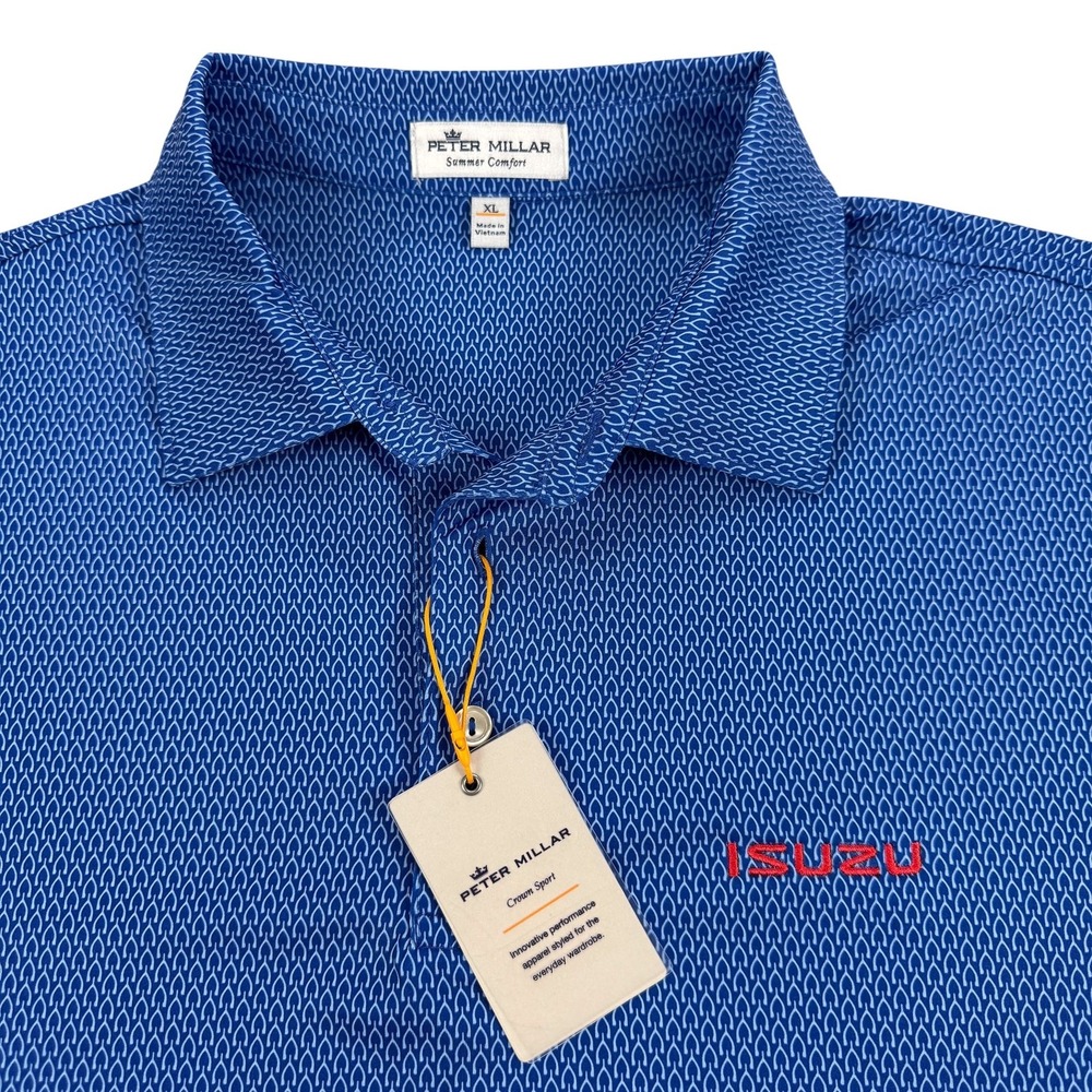 Peter Millar Summer Comfort Isuzu Shirt Mens XL Blue Lapis Golf Wade Polo NEW